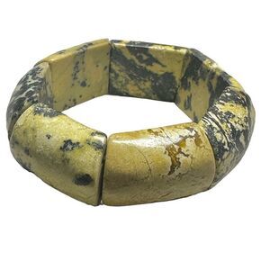 serpentine stone wide stretchy bracelet
